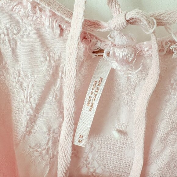 Free People Lacey Ruffle Tank Top Light Pink Size Medium - Picture 3 of 4